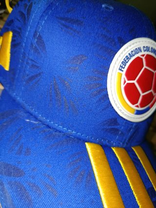 Gorra Adidas Colombia Futbol Azul y Dorado