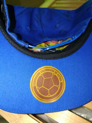 Gorra Adidas Colombia Futbol Azul y Dorado