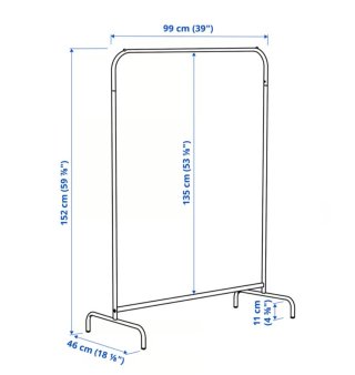 Burro Ropa IKEA MULIG Blanco 99x152 cm