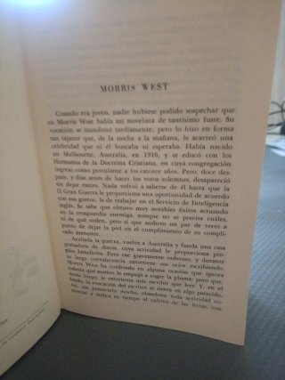 Libro Obras de Morris West-TapaDura (Vergara,1964)