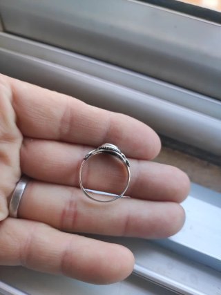 Anillo Plata Ley Granate Rojo