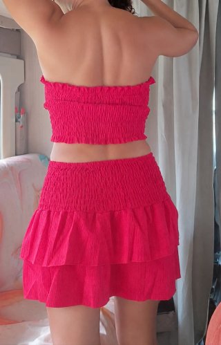 Conjunto Top y Falda Roja Talla Única
