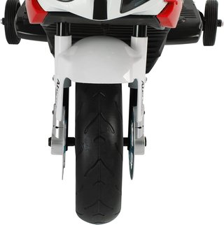 Moto Eléctrica para Niños de 3 a 8 Años con Licencia BMW, Velocidad 2.5-5Km/H, Motocicleta Eléctrica con Batería de 12V, Ruedecillas y Luces, 110X47X69 Cm, Negro y Rojo