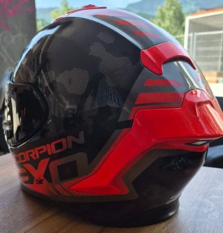 Casco Scorpion R1 Negro Rojo