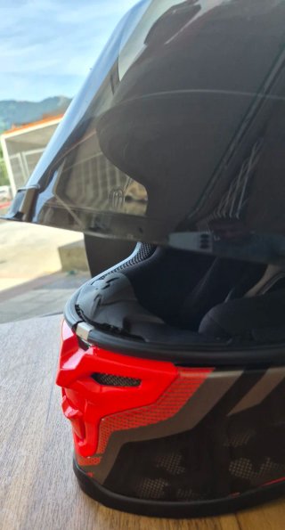 Casco Scorpion R1 Negro Rojo