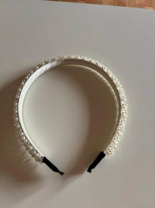 Diadema Perlas y Cristales Plata