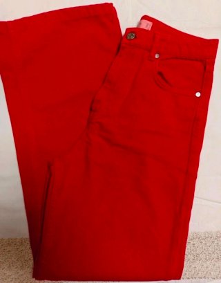 Pantalón vaquero rojo Mango Talla S