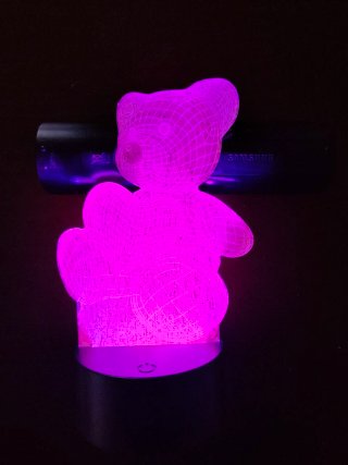 Lámpara 3D Oso con Mando y USB