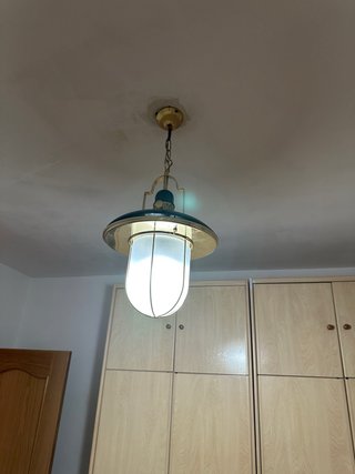 Lámpara de techo cristal y metal