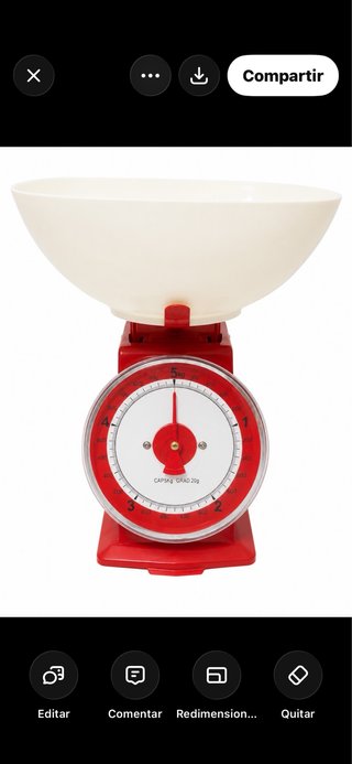Báscula de cocina roja