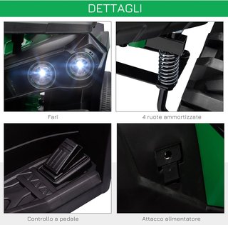 Quad Eléctrico de 12V para Niños de 3-5 Años 3-8Km/H, Coche Eléctrico para Niños con Batería de 10AH, Música, MP3, USB, Tarjeta TF, Faros y Pedal, en PP y Metal, 100X65X73 Cm, Azul
