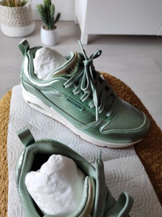 Zapatillas Skechers Mujer Talla 38 Verde Metalizad