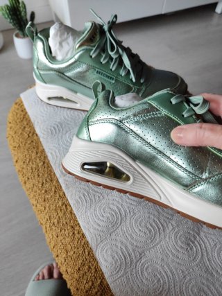 Zapatillas Skechers Mujer Talla 38 Verde Metalizad
