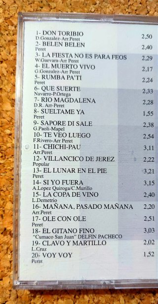 CD Peret. 20 Grandes Éxitos. Originales. Rumbas