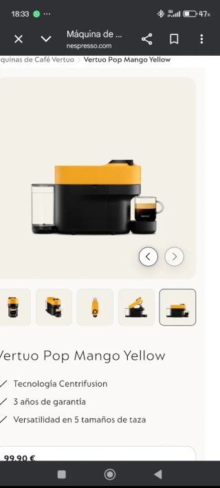 Cafetera Vertuo con cápsulas unas 60 es descafeina