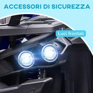 Quad Eléctrico de 12V para Niños de 3-5 Años 3-8Km/H, Coche Eléctrico para Niños con Batería de 10AH, Música, MP3, USB, Tarjeta TF, Faros y Pedal, en PP y Metal, 100X65X73 Cm, Azul