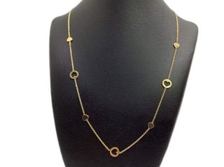Gargantilla Oro 18k Corazones y Círculos