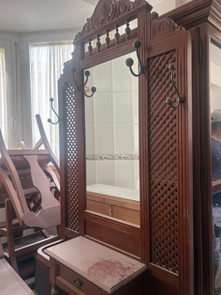 Mueble de entrada vintage madera y espejo