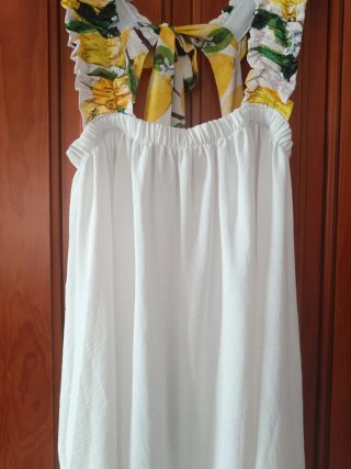 Vestido largo blanco y multicolor curvy