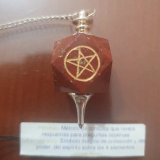 Péndulo Jaspe Rojo Tetragramatón Uniart