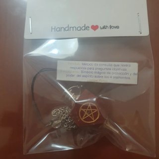 Péndulo Jaspe Rojo Tetragramatón Uniart