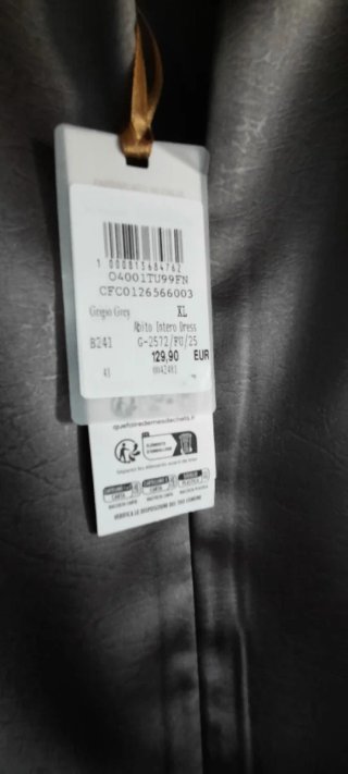 Vestito Rinascimento Grigio Perla Tg. XL