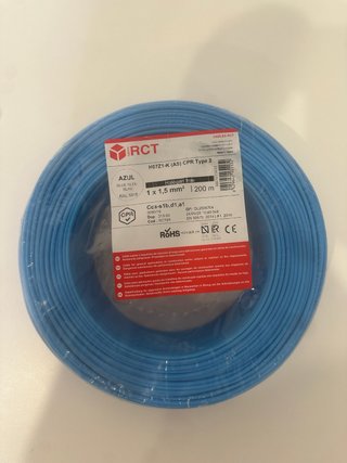 Cable Eléctrico 1,5mm de 200 metros color azul