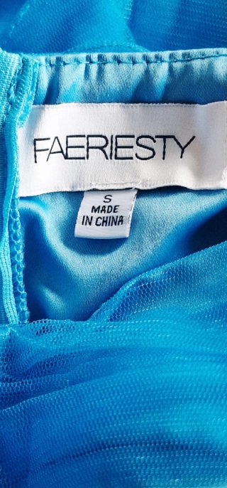 Vestido largo tul azul Cenicienta