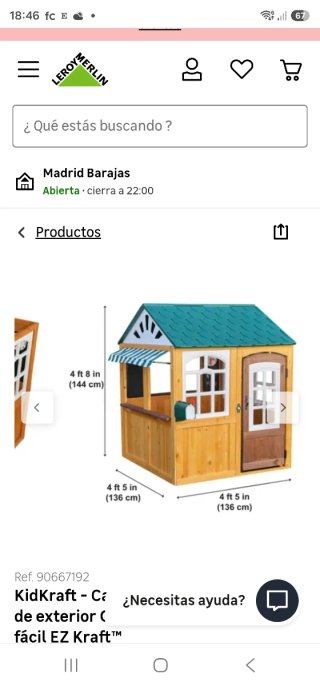 Casita de jardín infantil de madera y plástico