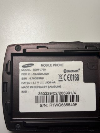 Teléfono Samsung SGH-L760 Negro