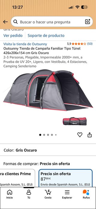 Tienda de campaña en muy buen estado – Varias Opc.