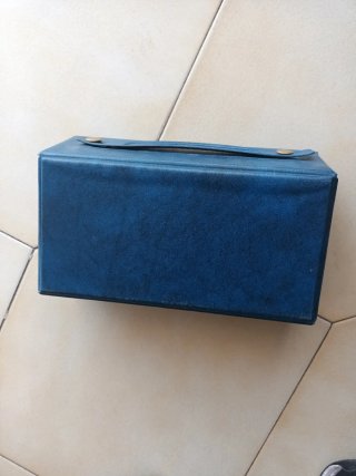 Maletín para cassettes azul