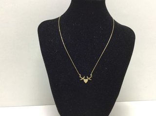 Gargantilla oro 18k 22cm corazón y cuernos