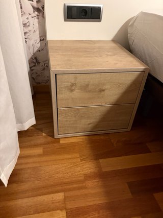 Cabezal Kibuc + Mesita Noche Madera