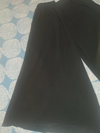 Pantalón ancho negro mujer