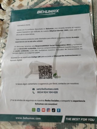 Bicicleta Elíptica Behumax Elevate 1000