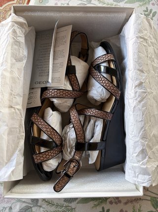Sandali Geox Donna Tg 40 Nero/Marrone.