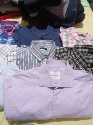 Lote 7 Camisas Manga Larga Hombre