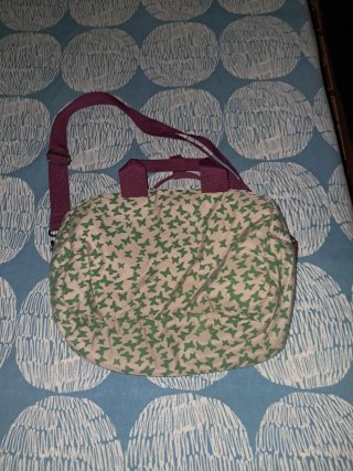Bolso Nice things beige y verde con mariposas