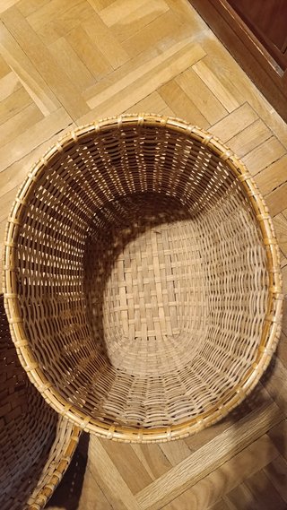 Cesta Mimbre con tapa y asas - Beige Marrón
