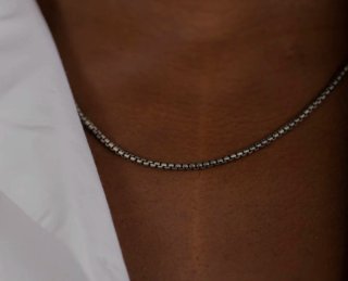 Collar cadena redonda plata ley 925 hombre