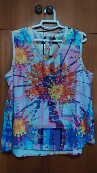 Camisa sin mangas multicolor