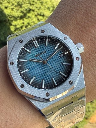 Seiko Mod Royal Oak Azul NH35 Zafiro 41 mm