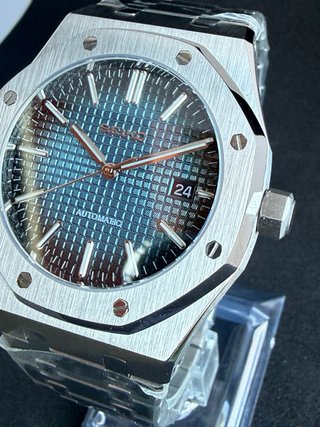 Seiko Mod Royal Oak Azul NH35 Zafiro 41 mm