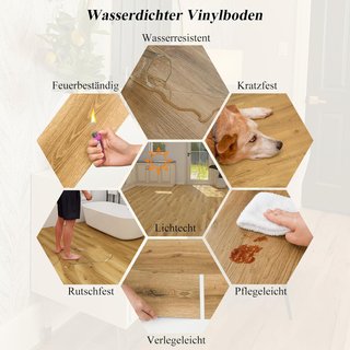 Lamas Suelo Autoadhesivo de PVC Efecto Madera 5m2