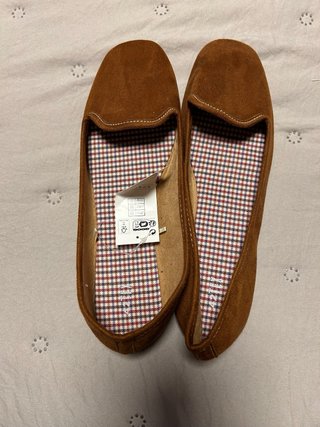 Manoletinas marrones talla 42 antelina