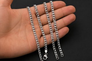 Collar Cubano Acero Inoxidable Unisex