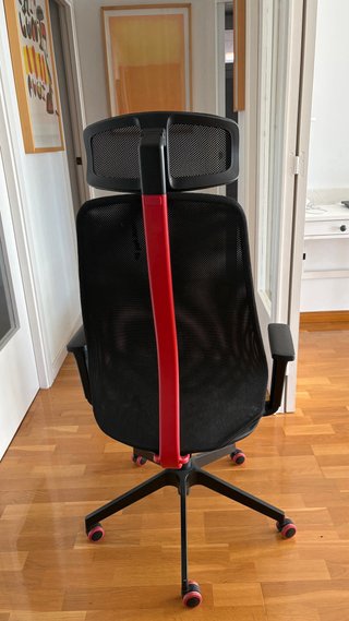 Silla ergonómica oficina/gaming negra y roja