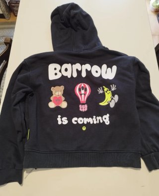 Felpa corta oversize Barrow kids con cappuccio