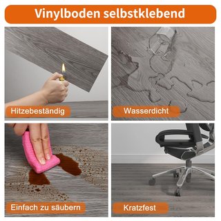 Lamas Suelo Autoadhesivo de PVC Efecto Madera 5m2